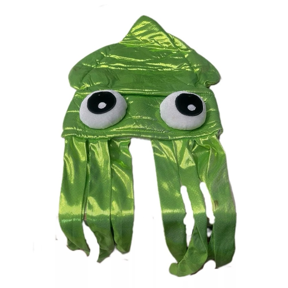 Six Flags Theme Parks Lime Shiny SQUID Fun Silly Hat/Cap One Size Ideal Toy